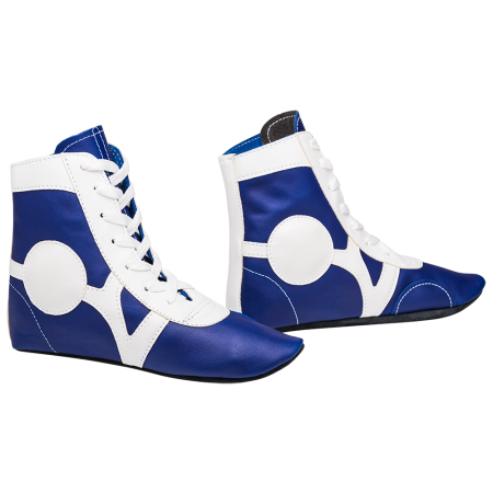 Купить Обувь для самбо SM-0102, кожа, синий Rusco в Спасе-Деменске 