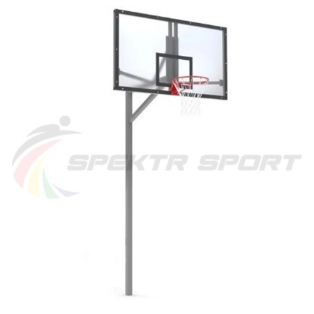 Купить Стойка баскетбольная уличная упрощенная со щитом из оргстекла, кольцом и сеткой SP D 412 в Спасе-Деменске 