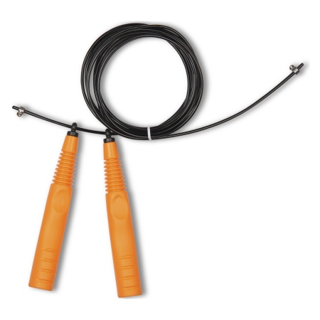 Купить Скакалка высокооборотная Кроссфит стальной шнур в оплетке 2.9 м чёрно-оранжевая в Спасе-Деменске 