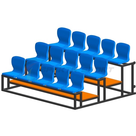 Купить Трибуна мобильная 3 ряда сиденья пластиковые на 15 мест в Спасе-Деменске 
